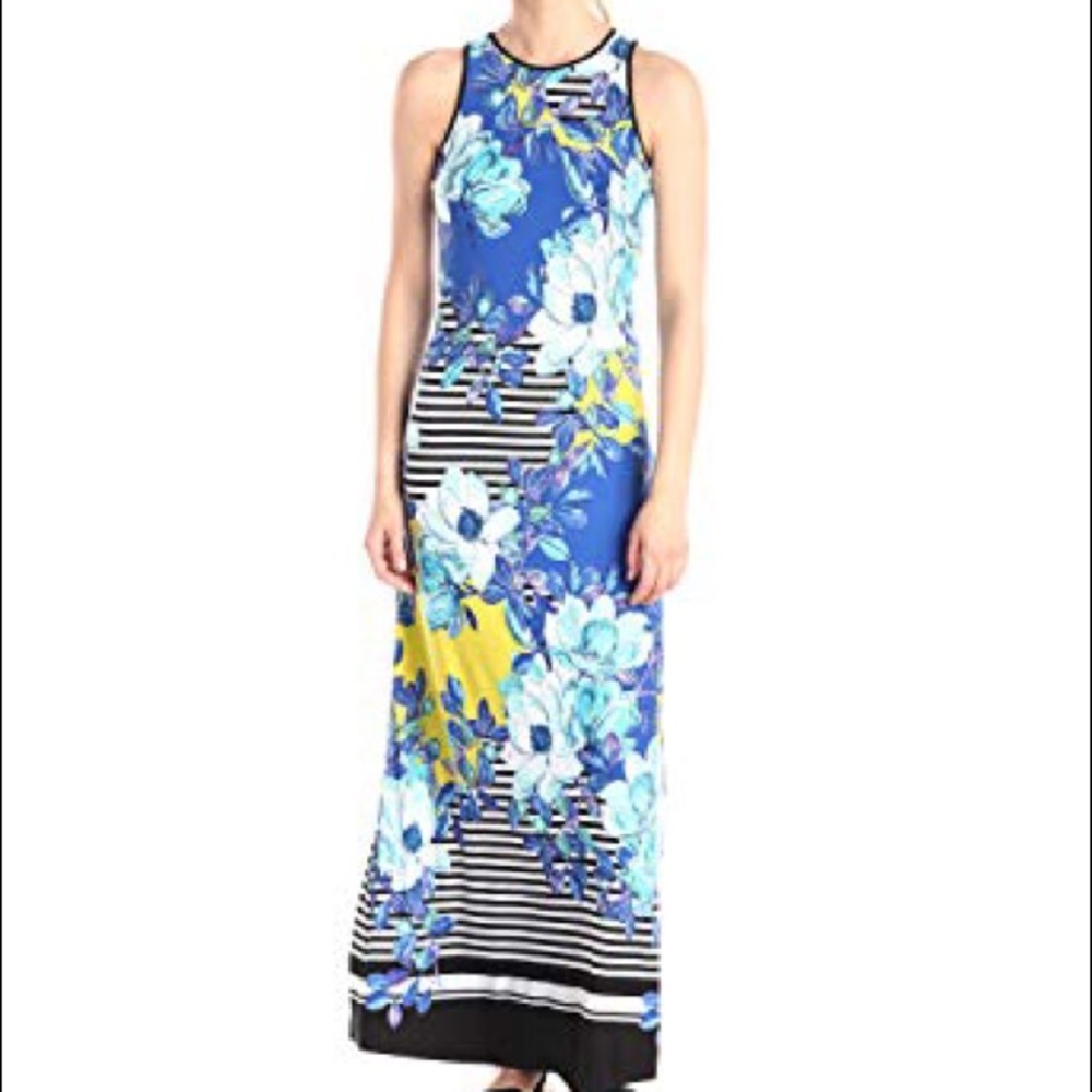 VINCE CAMUTO FLORAL PRINT MAXI DRESS